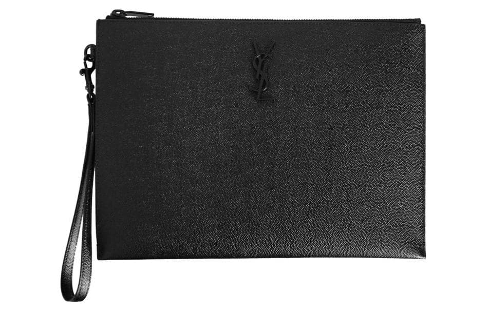 Сумка Saint Laurent Zip Grain Leather Clutch Black - изображение 4