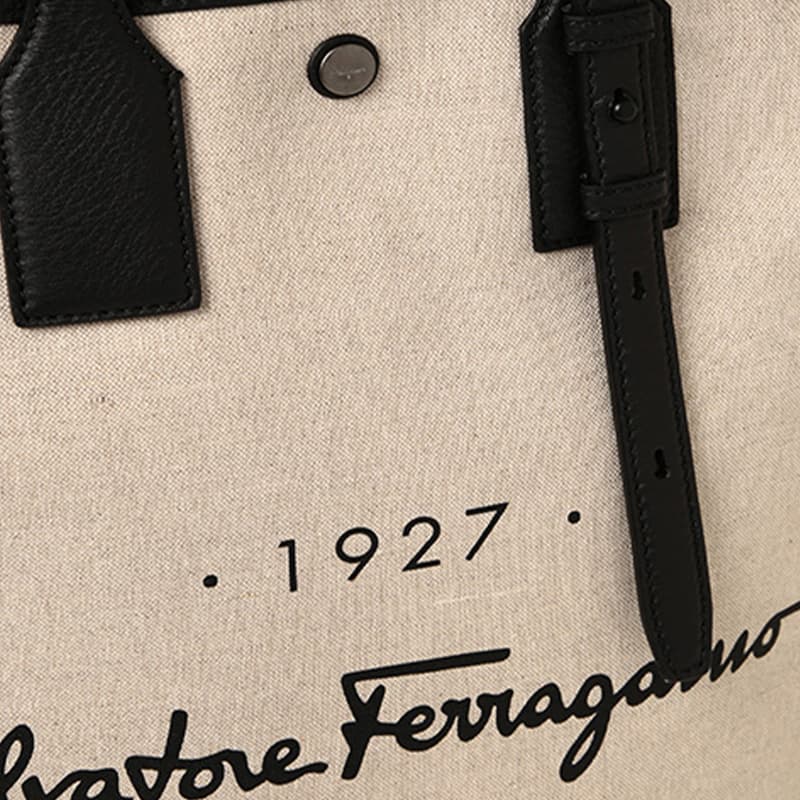 Сумка Ferragamo Logo Canvas Tote Beige - изображение 6