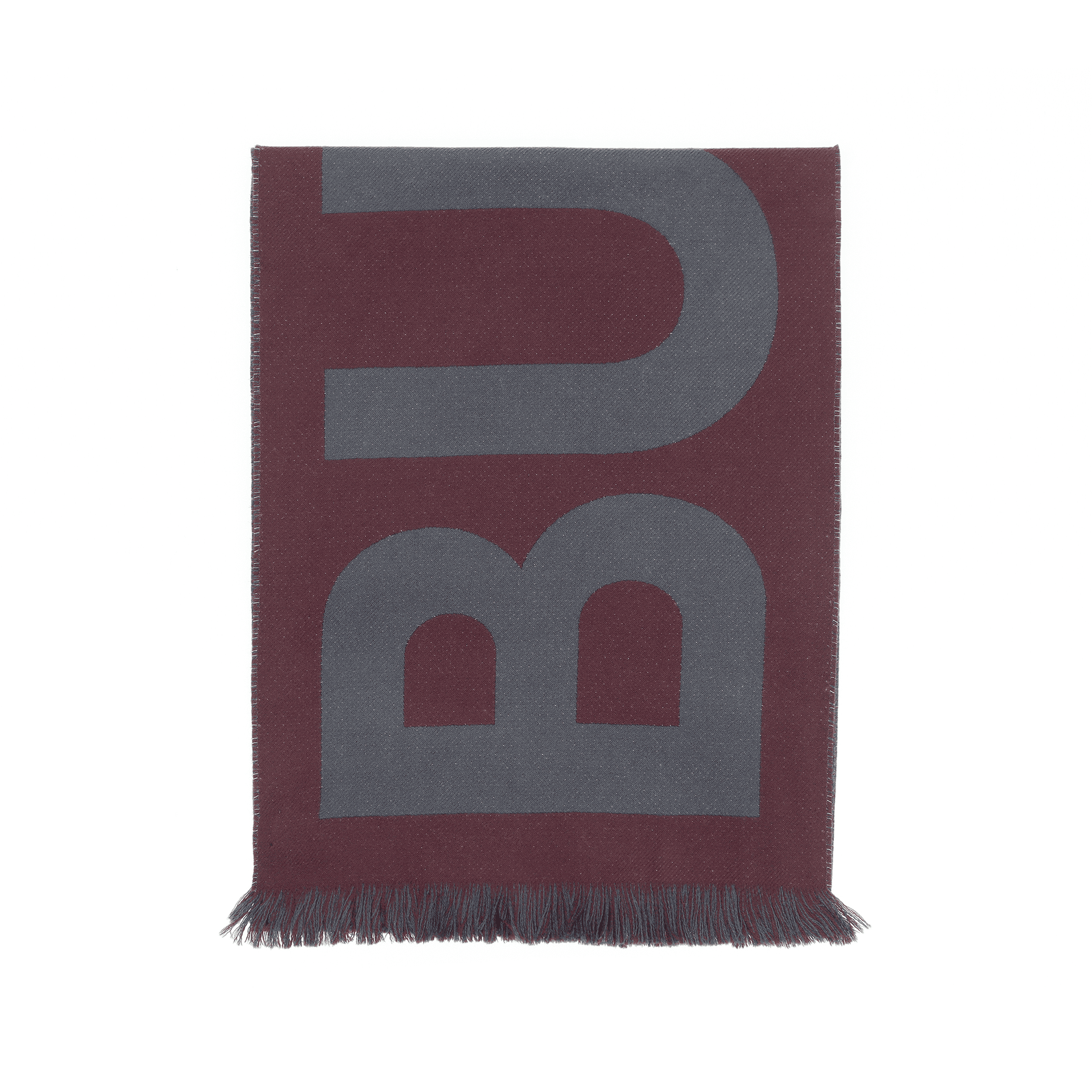 Шарф Burberry MaroonGrey - изображение 3