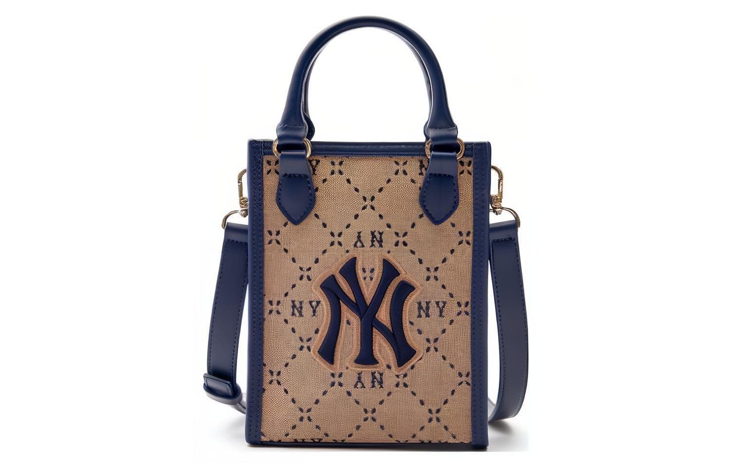 Сумка MLB New York Yankees Ромб Узор Монограмма Регулируемый Съемный Ремешок из Искусственной Кожи - изображение 1