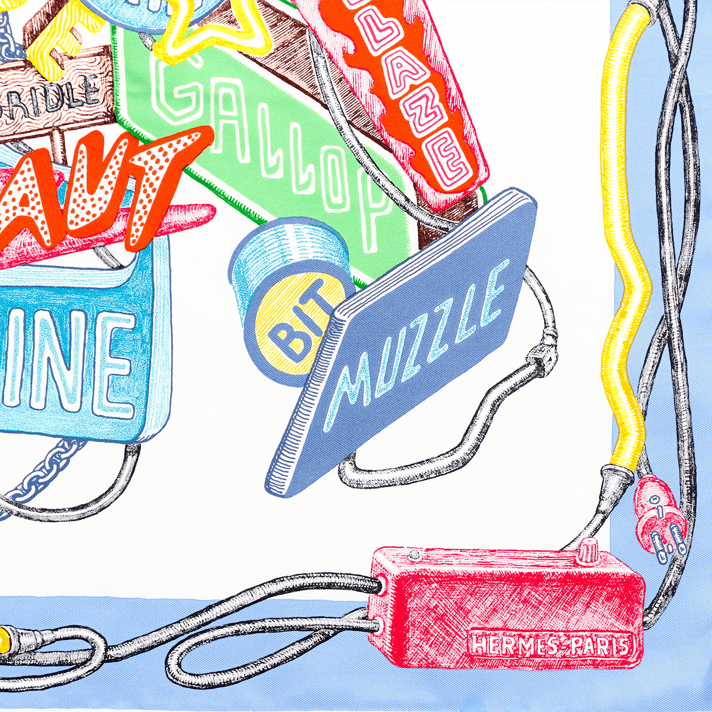 Платок HERMES Chevaloscope Neon scarf 100 - изображение 3