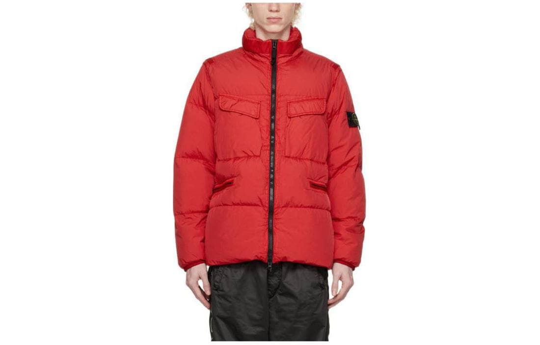 Зимняя куртка Stone Island Logo Puffer Jacket Red - изображение 2