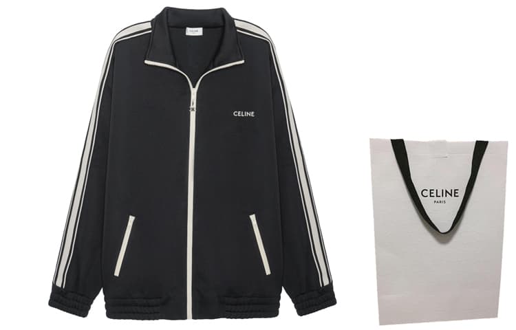 Кофта CELINE Logo Embroidered Zip Sweatshirt Black - изображение 3
