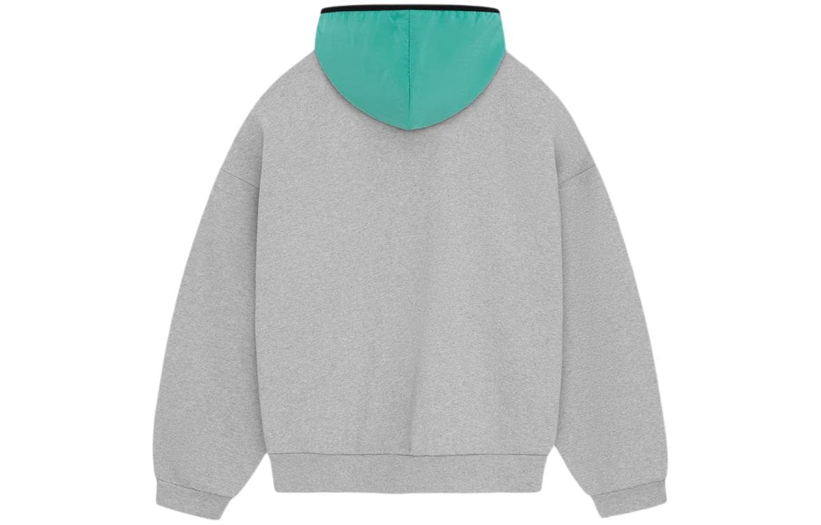 Худи Fear of God Essentials SS24 drop2 Nylon Fleece Hoodie Light Heather GreyMint Leaf - изображение 2
