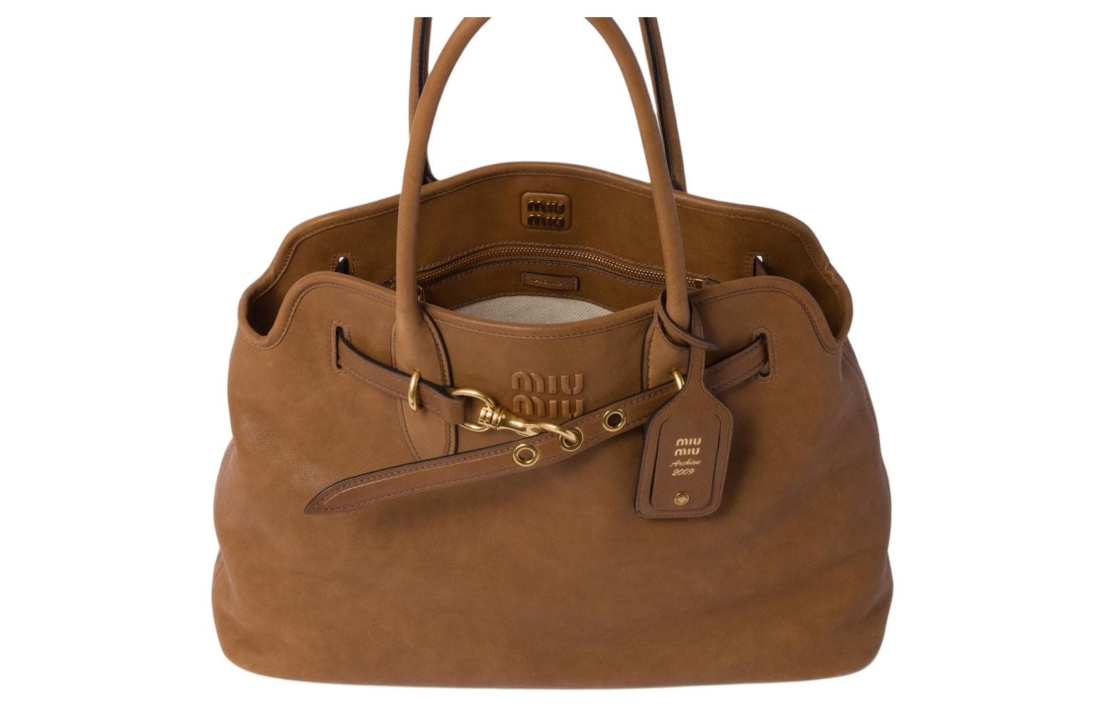 Сумка Miu Miu Napa Leather Shoulder Bag Oak - изображение 4