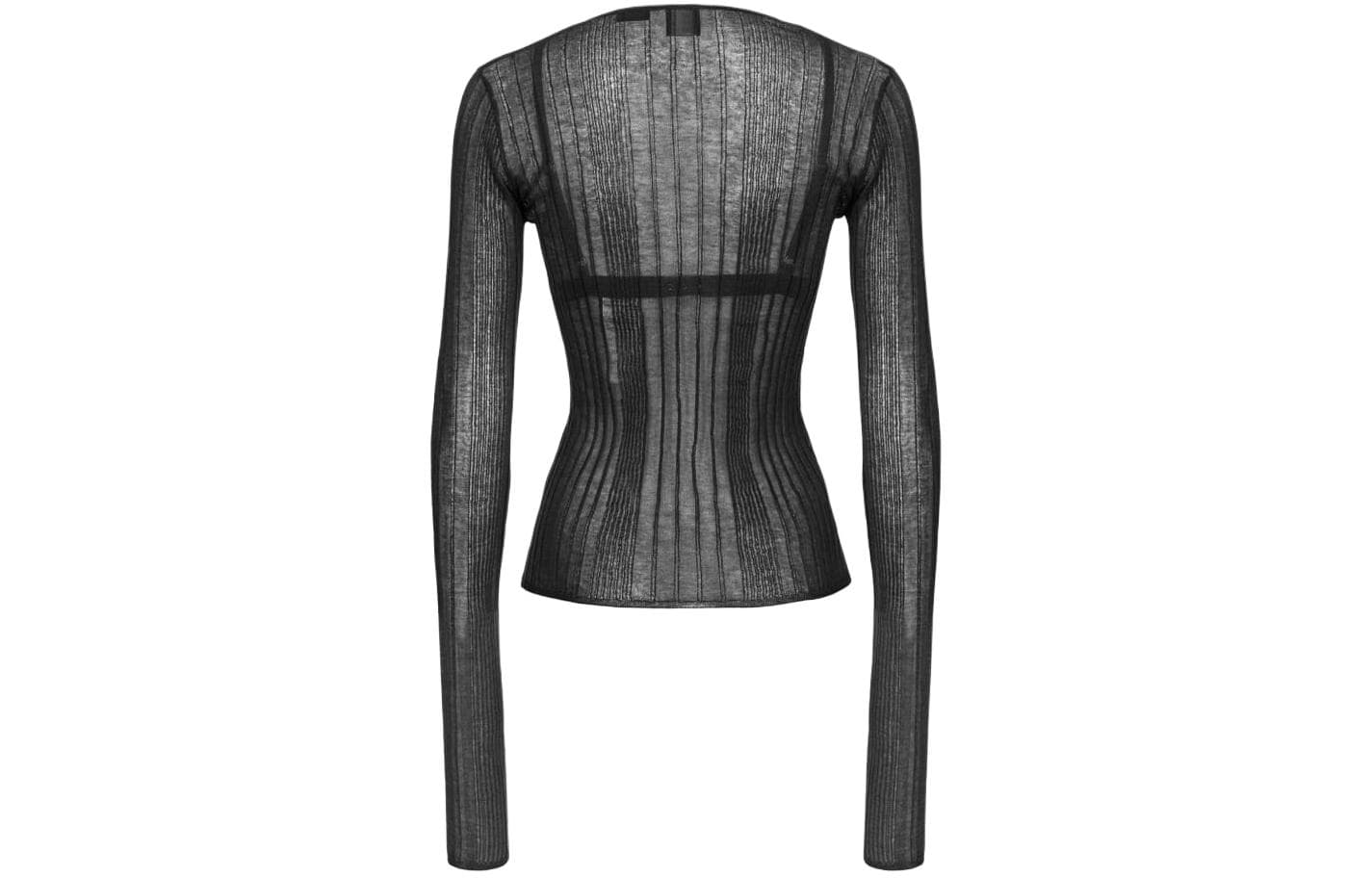 Футболка PINKO Semi-Transparent Ribbed Sweater T - изображение 3