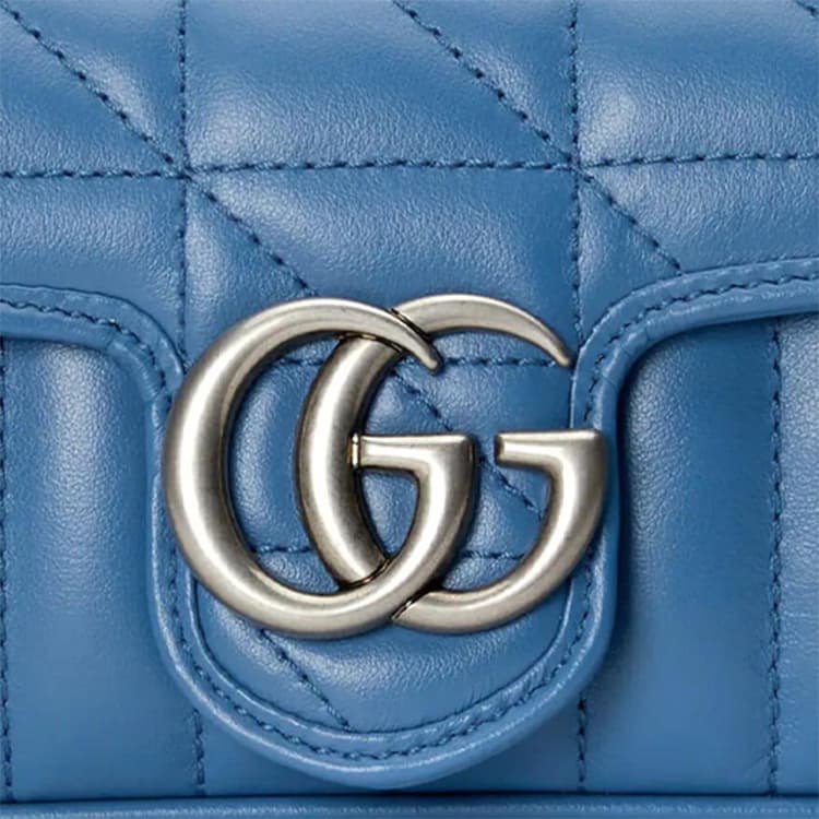 Сумка через плечо Gucci GG Marmont Mini Blue - изображение 9