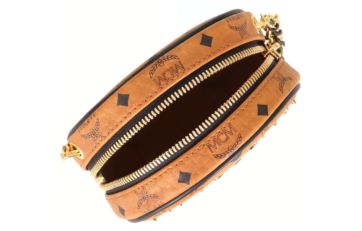 Сумка через плечо MCM Gold Studded Visetos - изображение 4