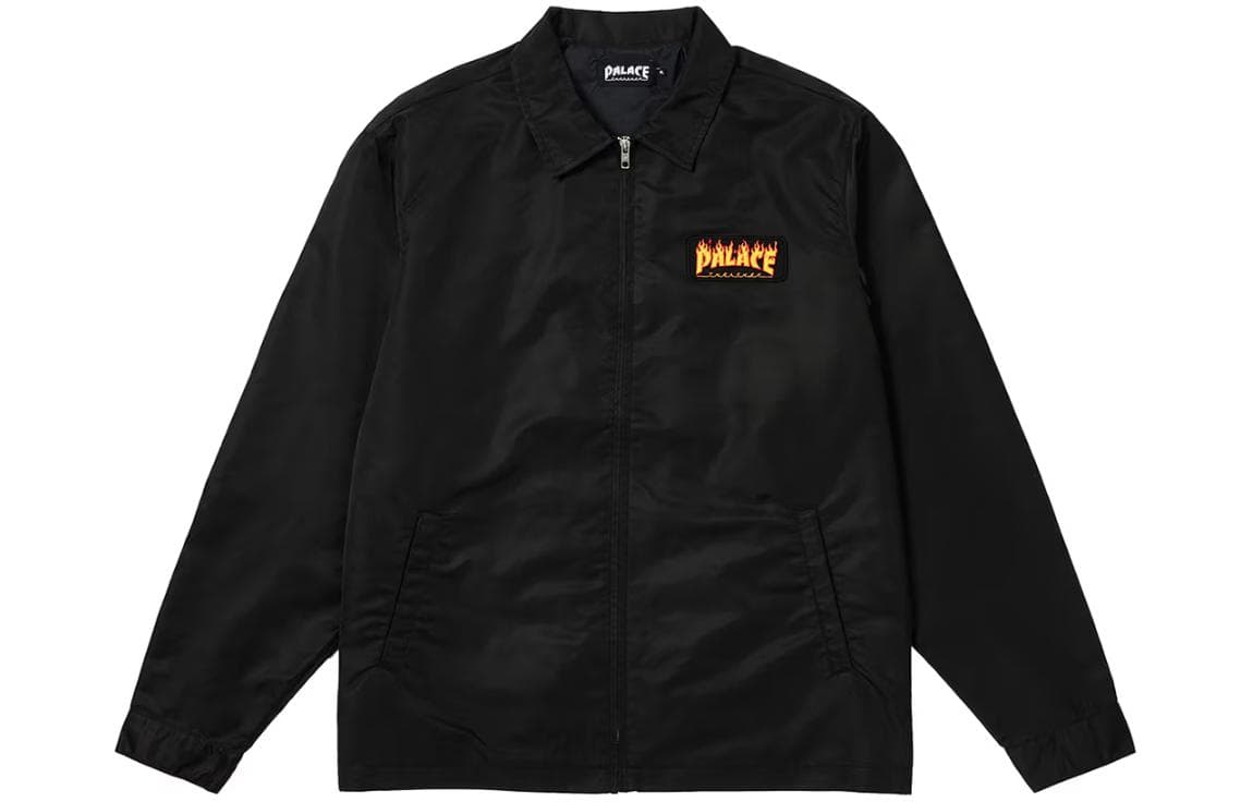 Куртка PALACE x Thrasher SS24 Flame Zip Collar Jacket Black - изображение 2
