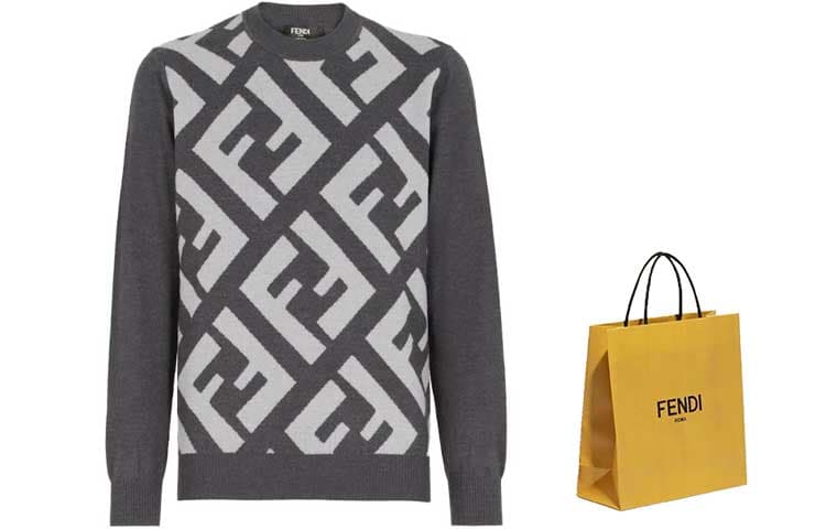 Кофта FENDI Grey Wool jumper — фото 3
