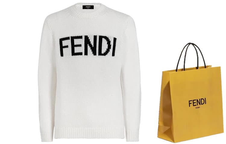 Кофта Fendi Logo Wool Pullover Sweater White — фото 2