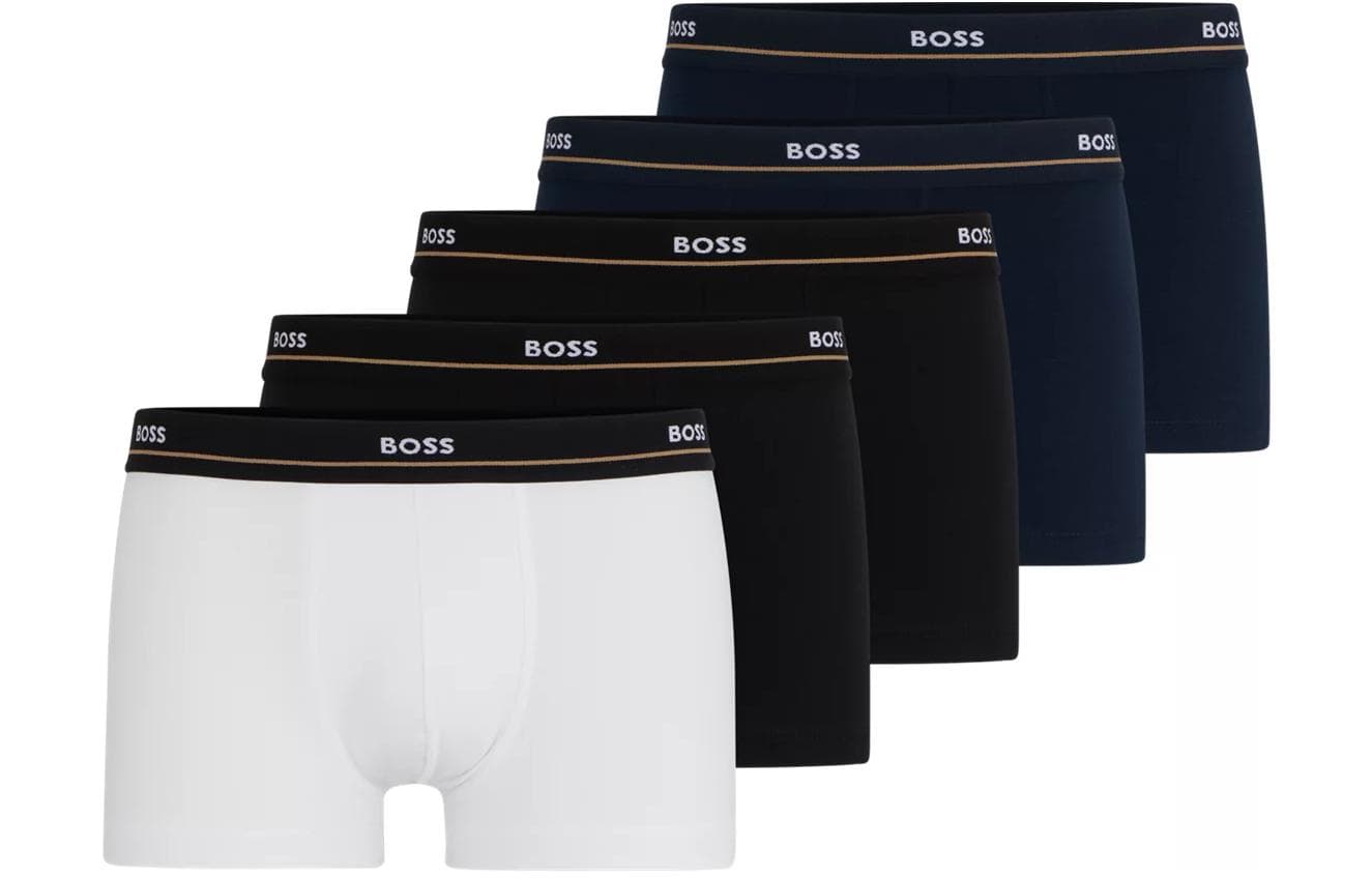 Трусы HUGO BOSS Five-Pack Of Stretch-Cotton Trunks With Logo Waistbands 5 - изображение 1