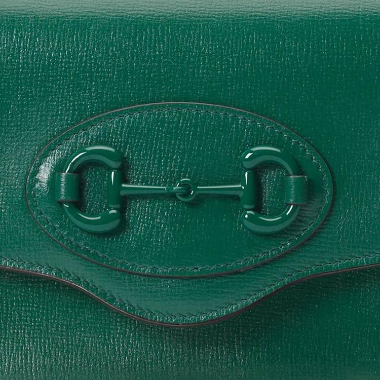 Мини-сумка Gucci Horsebit 1955 Green - изображение 9