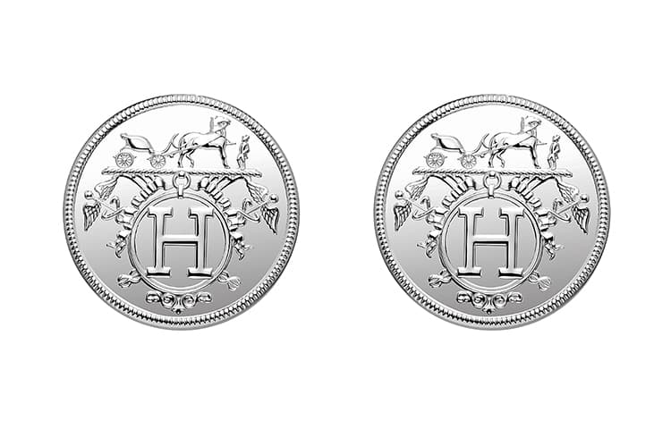 Серьги Hermes Ex-Libris Earrings Silver - изображение 1