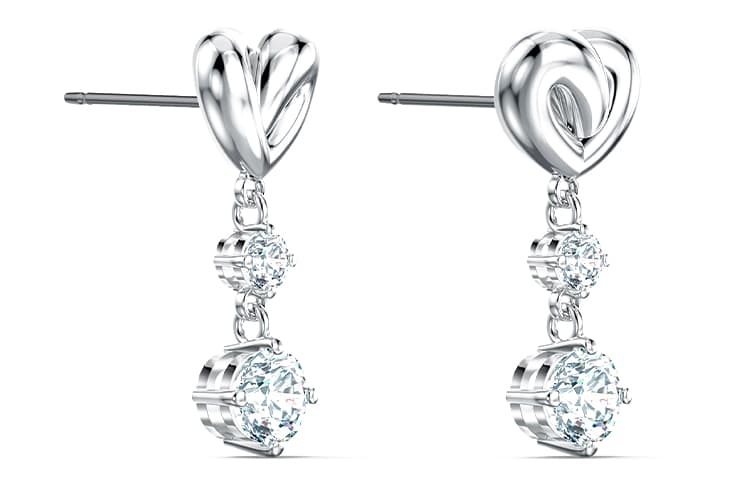 Серьги Swarovski Lifelong Heart Rope Knot Earrings Silver White - изображение 2