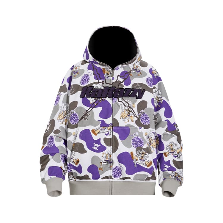 Худи KAKAZZY Camo Zip Hoodie Grey - изображение 4