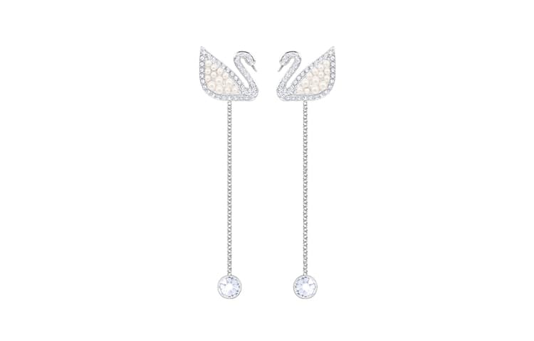 Серьги Swarovski Swan Pearl Rhodium Earrings - изображение 1
