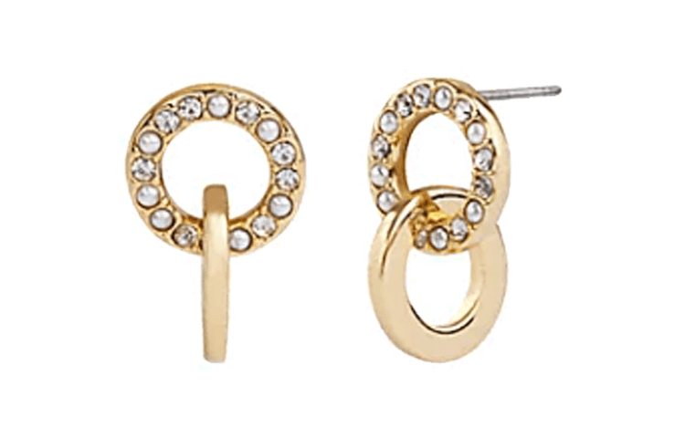 Серьги COACH Hollow Pendant Earrings Gold - изображение 1