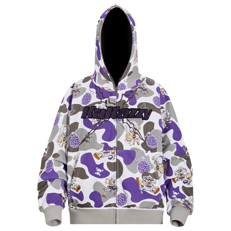 Худи KAKAZZY Camo Zip Hoodie Grey - изображение 3