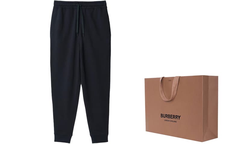 Штаны Burberry SS24 Вязаные спортивные брюки женские морской синий - изображение 3