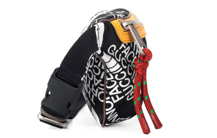 Поясная сумка Gucci x The North Face Logo Print Nylon Leather Waist Bag Black Yellow - изображение 3