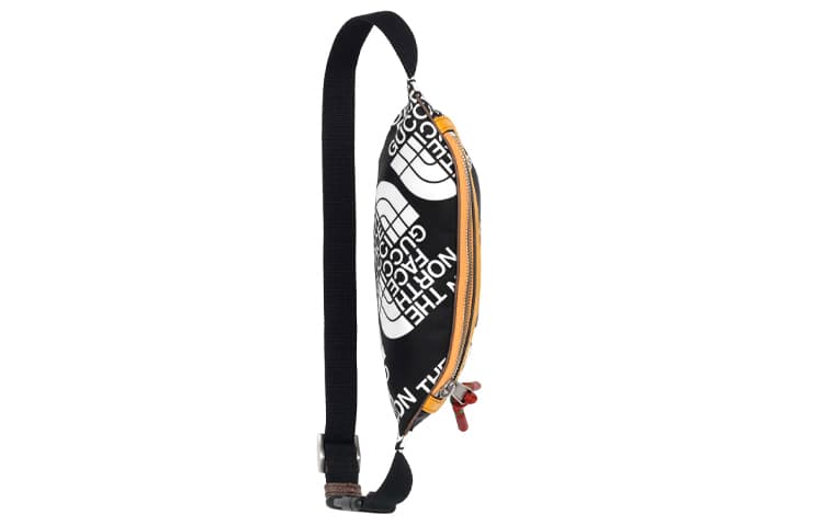 Поясная сумка Gucci x The North Face Logo Print Nylon Leather Waist Bag Black Yellow - изображение 5