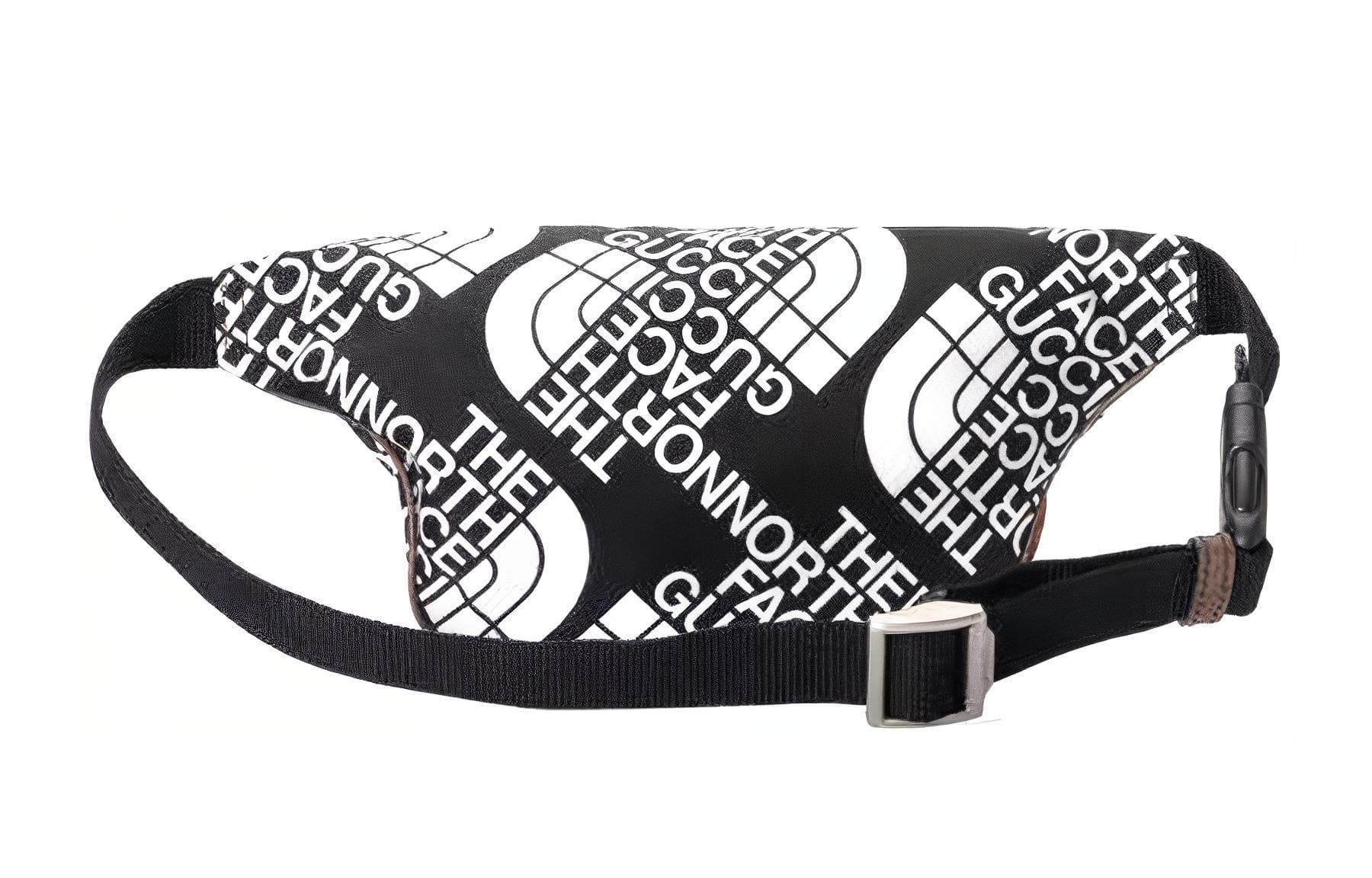 Поясная сумка Gucci x The North Face Logo Print Nylon Leather Waist Bag Black Yellow - изображение 4