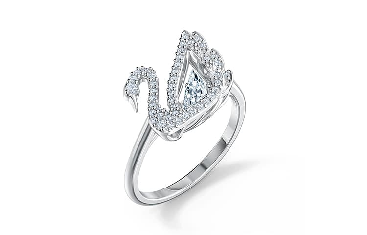 Кольцо Swarovski Dancing Swan Ring White - изображение 2