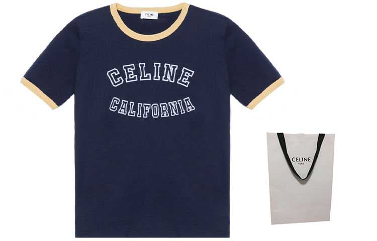 Футболка CELINE T Рубашка Женская Темно-Синяя - изображение 3