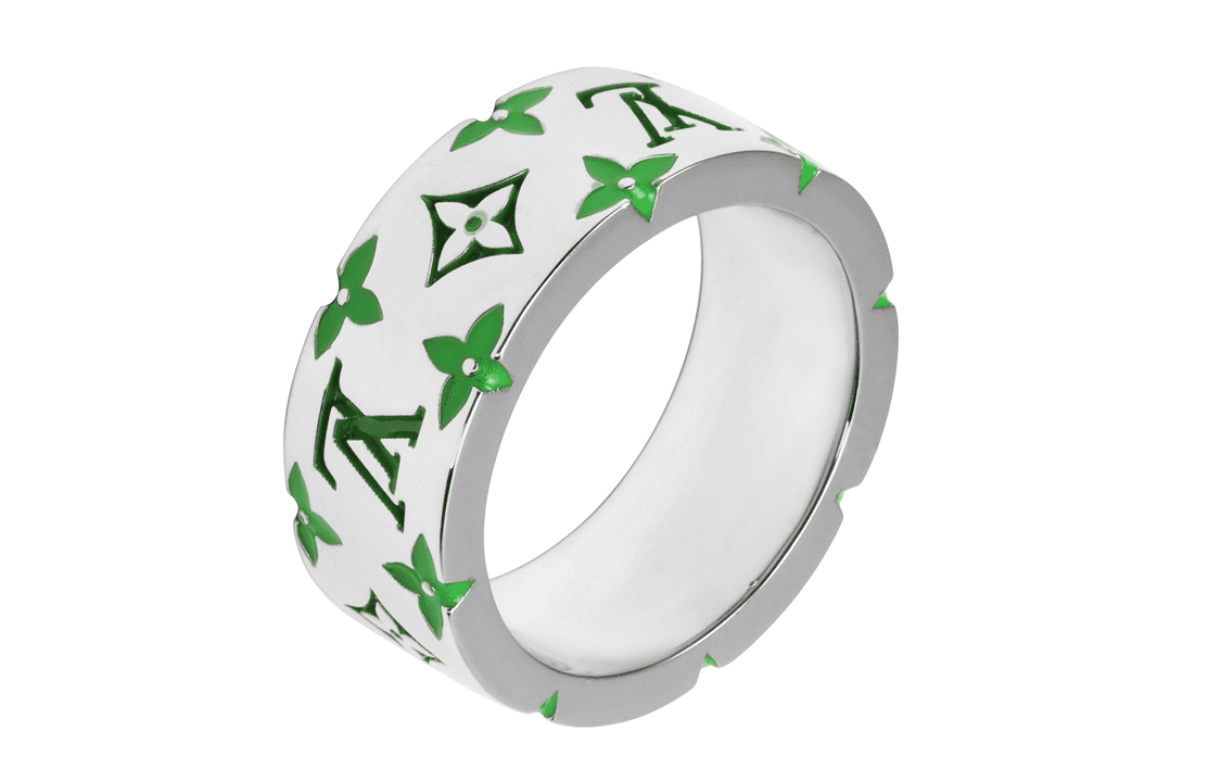 Кольцо Louis Vuitton Logo Metal Ring Green - изображение 2