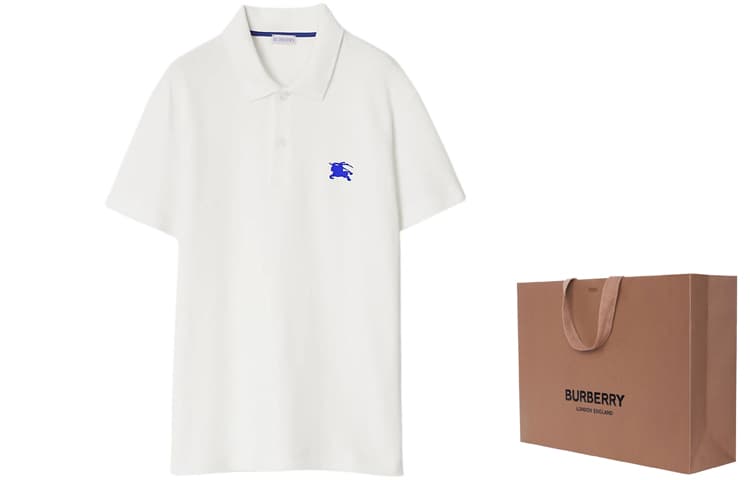 Поло Burberry Logo Print Polo Shirt Salt Crystal - изображение 3