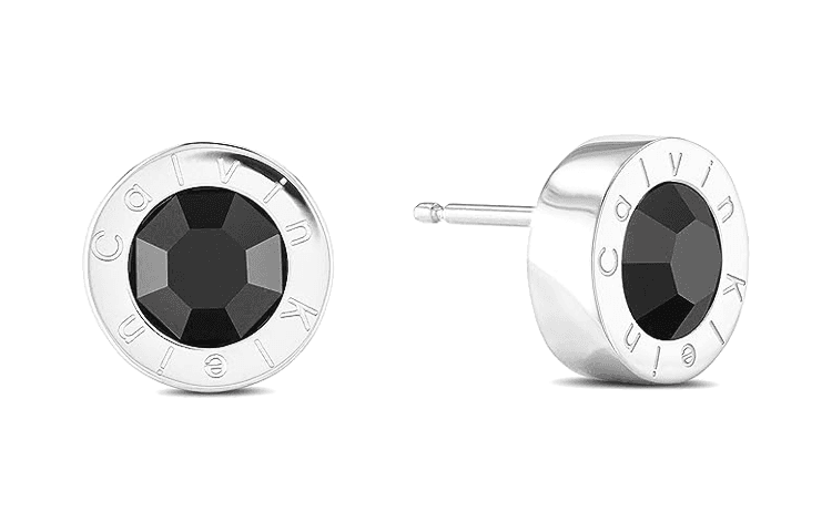 Серьги CALVIN KLEIN Нержавеющая сталь Искусственный кристалл Нишевый Трендовый Универсальный Серьги-гвоздики Женские Серебряные - изображение 1