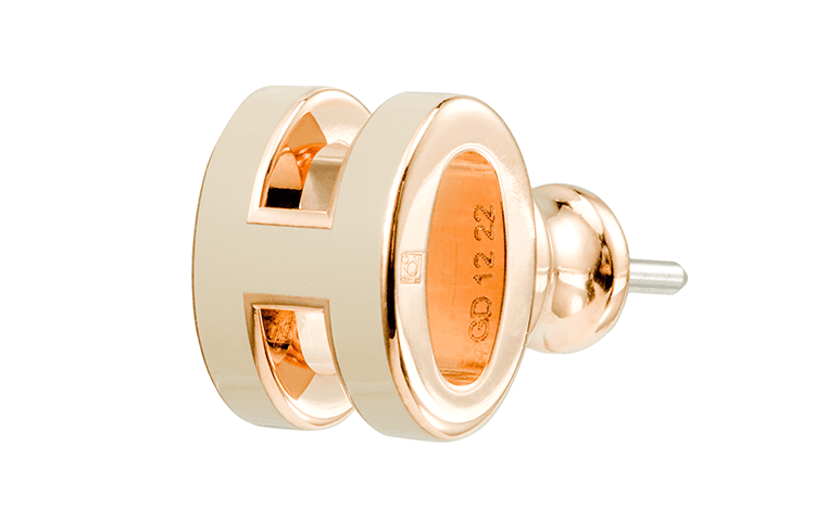 Серьги Hermes Mini H Pop Rose Gold Earrings - изображение 2