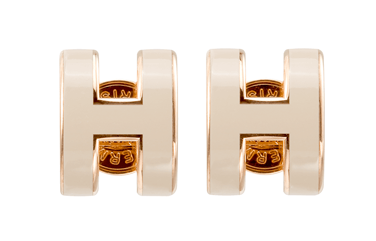Серьги Hermes Mini H Pop Rose Gold Earrings - изображение 1