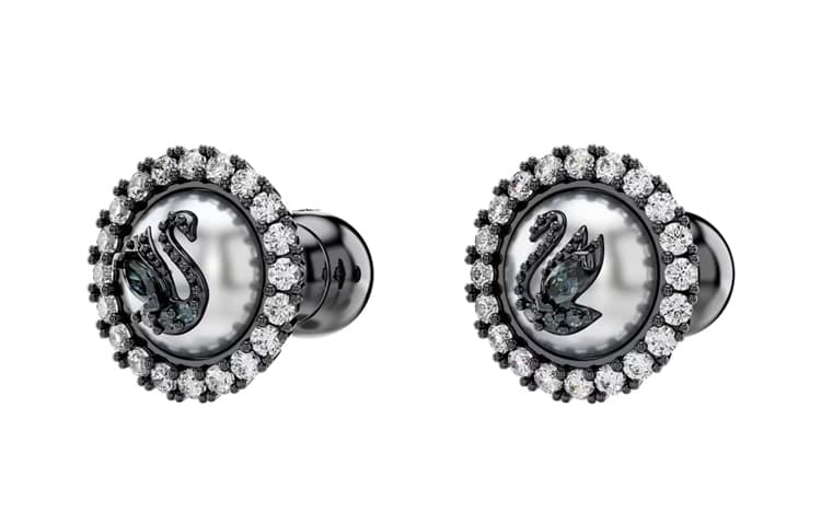 Серьги Swarovski Swan Лебедь Синтетический Кубический Цирконий Покрытие Родием Искусственный Кристалл Искусственный Жемчуг Серьги-гвоздики - изображение 3