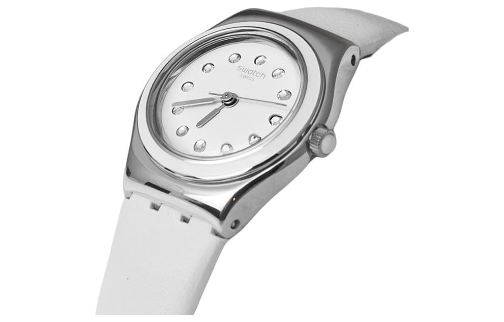 Часы Swatch Квартц Механизм 30 м Водонепроницаемые Женские Часы 28,7 мм Белый Циферблат Корпус из Нержавеющей Стали - изображение 4