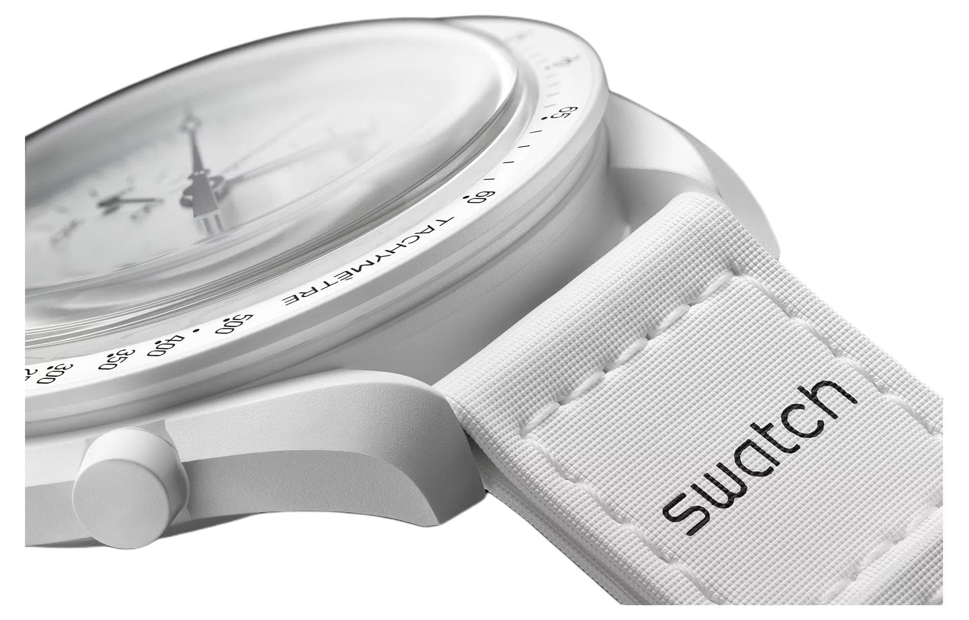 Часы SWATCH Omega Коллаборация Кварцевый механизм Мужские часы Часы 42 мм Белый циферблат Биокерамика Корпус часов - изображение 3