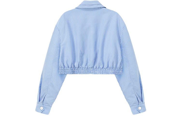 CHUU Сине-белые полоски Женское короткое пальто - изображение 2