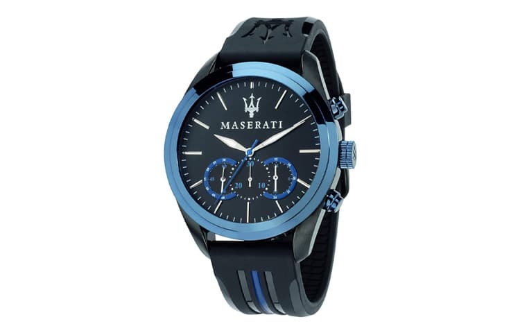 Механические часы Maserati Часы с ремешком на запястье кварцевый механизм смола шнуровка 45 мм синий циферблат мужские часы - изображение 1