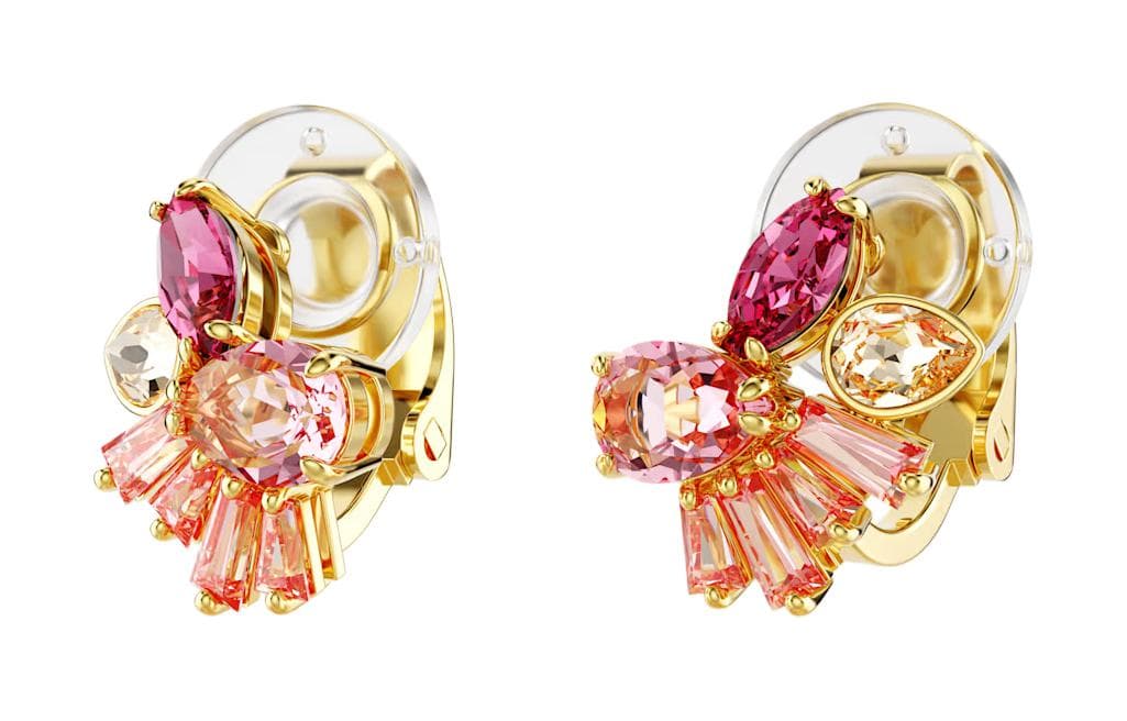 Swarovski Синтетический кубический цирконий Искусственный кристалл Золото Тон Покрытие Заколка вниз Серьги Женские - изображение 3