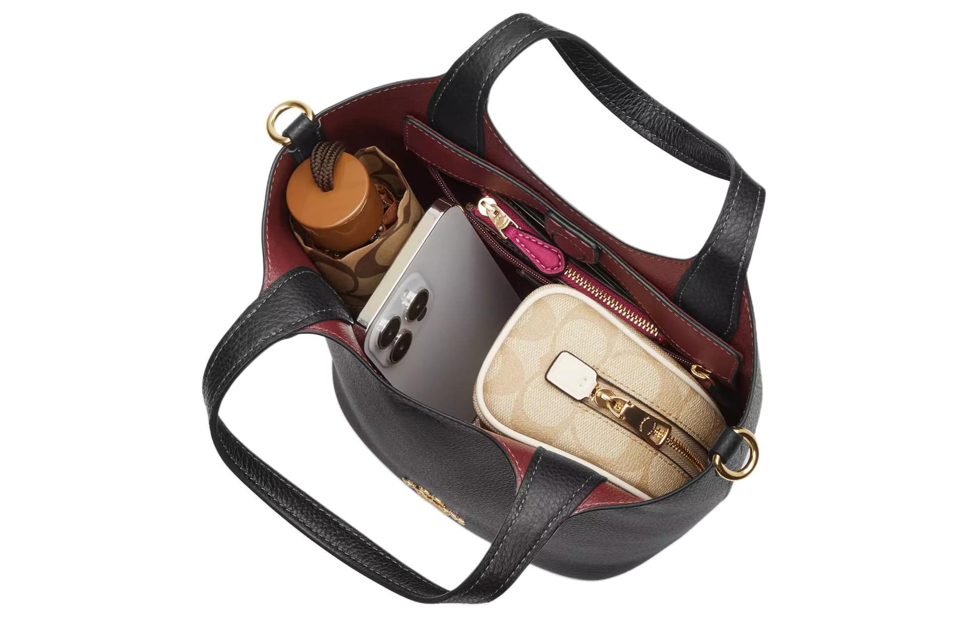 Сумка COACH Hanna 17 Gold Black - изображение 4