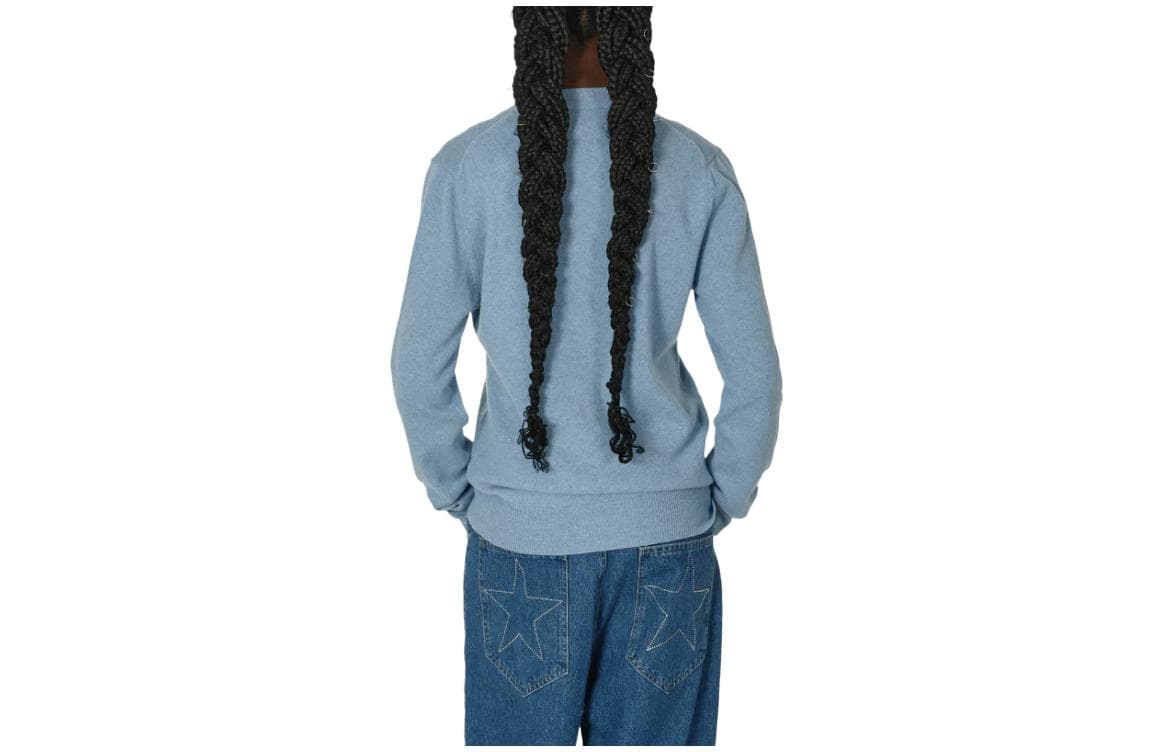 Кофта CDG Play Lambswool V-Neck Cardigan Light Blue V - изображение 3