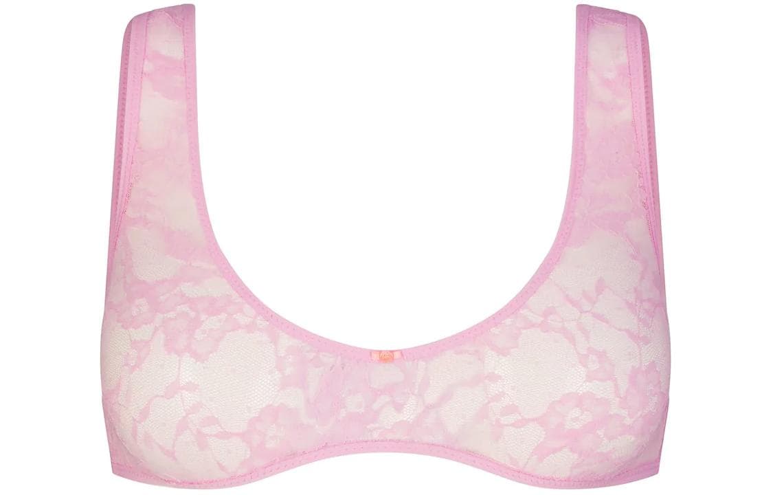 Бюстгальтер SKIMS STRETCH LACE PLUNGE BRALETTE V 1 COTTON CANDY - изображение 1
