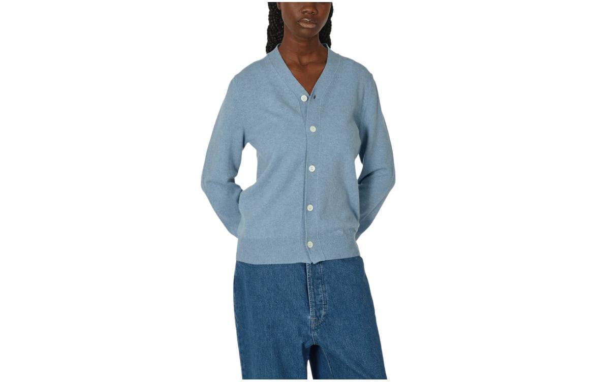 Кофта CDG Play Lambswool V-Neck Cardigan Light Blue V - изображение 2