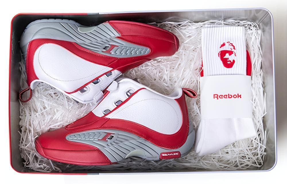 Ретро баскетбольные кроссовки Reebok Answer IV White Red Grey - изображение 4