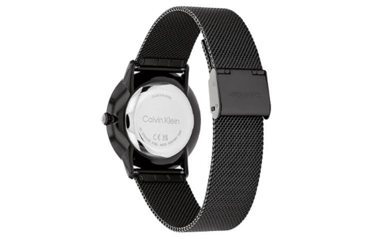 Механические часы Calvin Klein Часы с ремешком на запястье кварцевый механизм стальной ремешок 37,5 мм черный циферблат унисекс - изображение 3