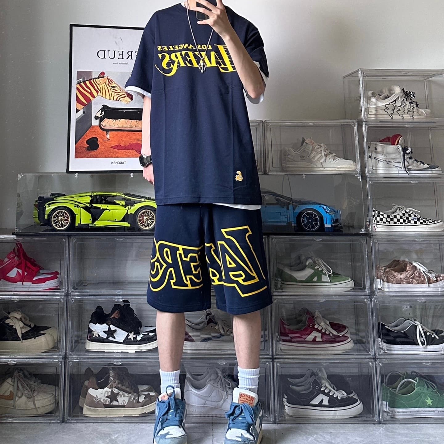 Шорты Jack Jones x Lakers NBA Logo Shorts - изображение 4