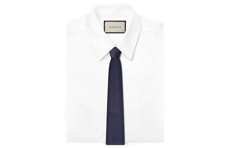 Галстук GUCCI Double G Jacquard Tie Navy Blue - изображение 3