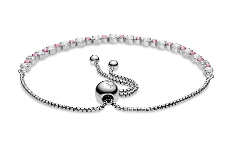 Браслет Pandora Transparent Sparkling Slider Bracelet Silver Pink - изображение 1