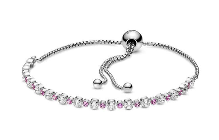 Браслет Pandora Transparent Sparkling Slider Bracelet Silver Pink - изображение 2